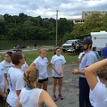 Coach Aaron talking to the novice women